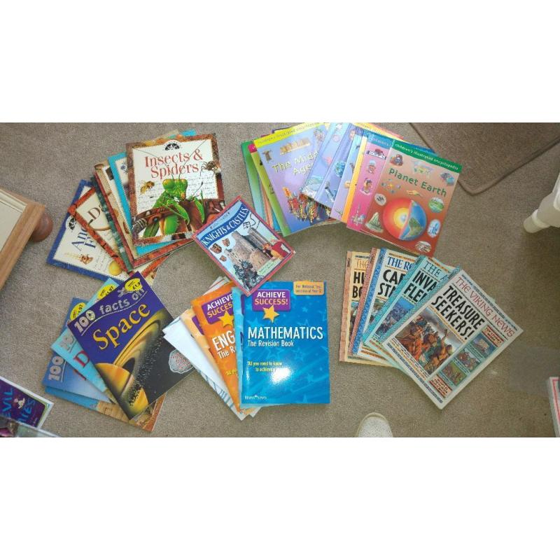 A selection of educational books suitable for primary school children