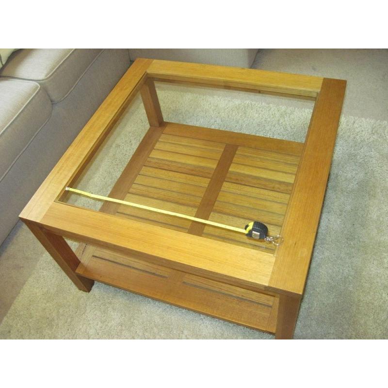 MARKS & SPENCER 'SENOMA' OAK COFFEE TABLE WITH GLASS TOP