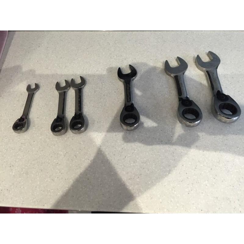 Snap on stubby flank drive spanners various sizes