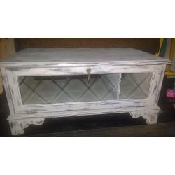 Beautiful shabby chic tv stand, paris grey.