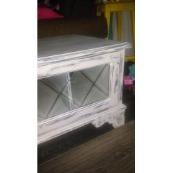 Beautiful shabby chic tv stand, paris grey.