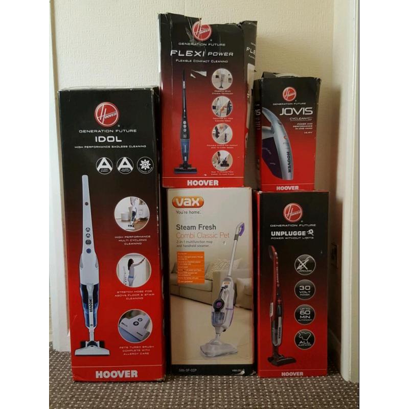 Hoovers and steam mops