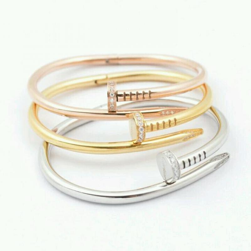 Cartier Bangle Gold Rose Silver Diamond and Plain Available in 2 sizes