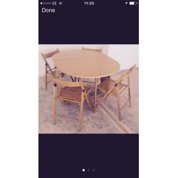 Folding Table with Four Chairs