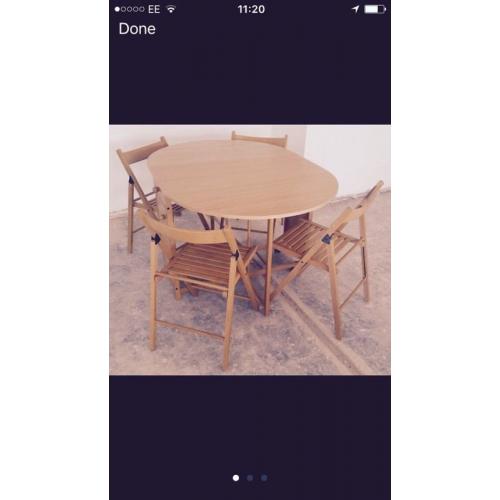 Folding Table with Four Chairs