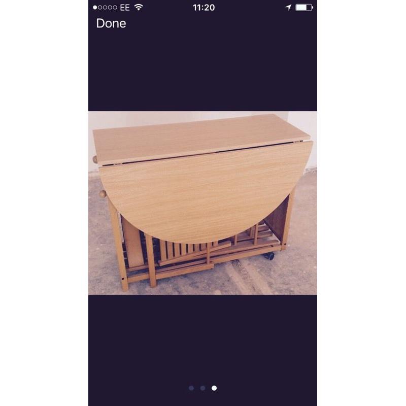 Folding Table with Four Chairs