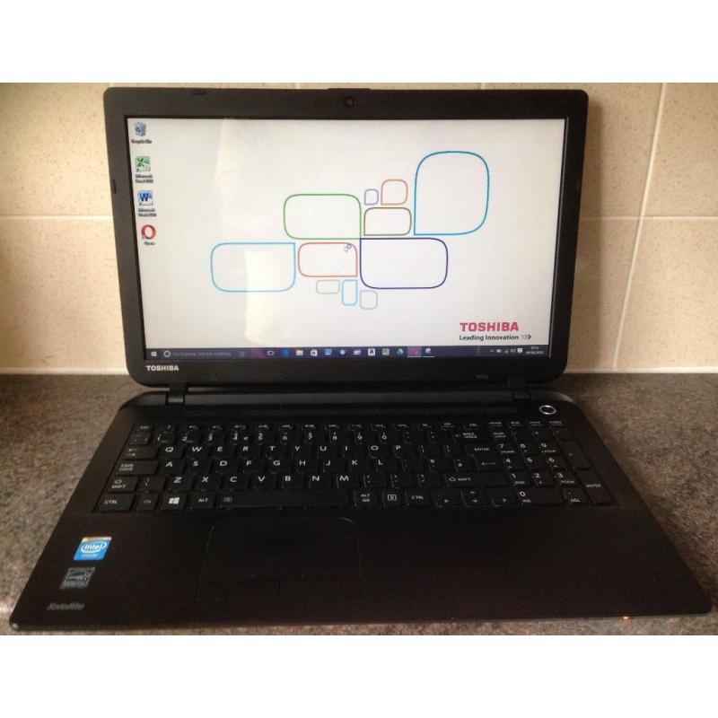 15 inch Toshiba Satellite C50 Windows 10 Office Intel 4GB RAM, 500Gb HDD HDMI webcam Laptop notebook