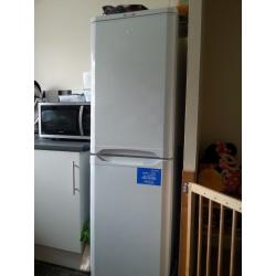Tall Indesit fridge-freezer.