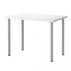 Ikea table / desk, white top with silver legs