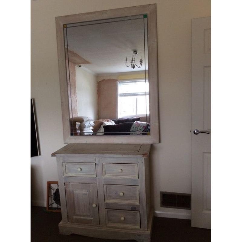 Large Mirror and Chest of Drawers