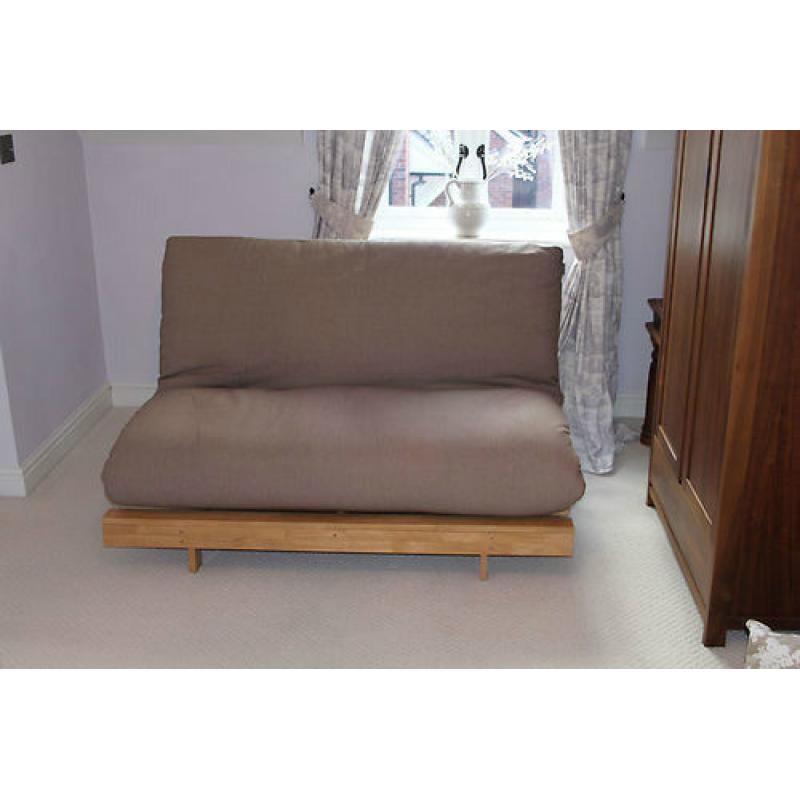 FUTON COMPANY "Orlando" Double Futon Sofa Bed & Extra Cover, Hardwood Base, Sofabed, + I CAN DELIVER