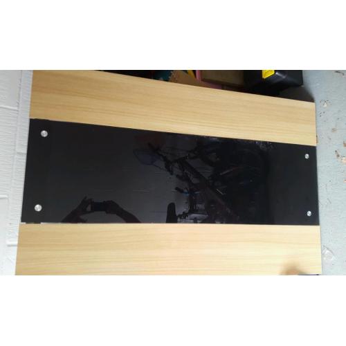 Black glass & wood table