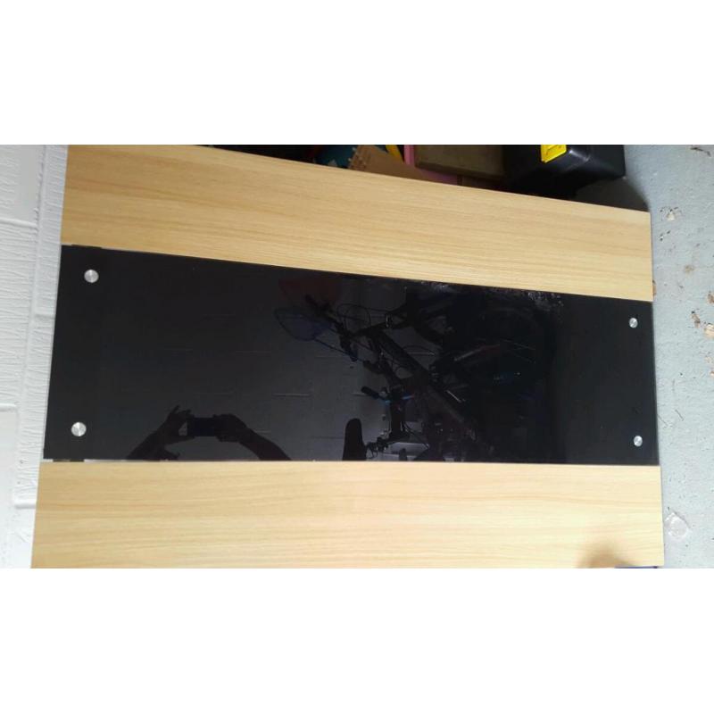 Black glass & wood table