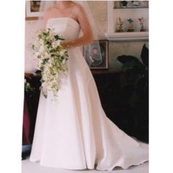 Ivory satin wedding dress