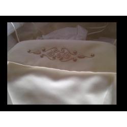 Ivory satin wedding dress