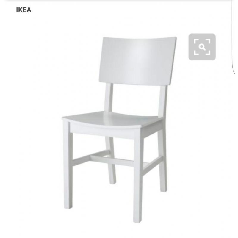 IKEA white kitchen dining table with chairs