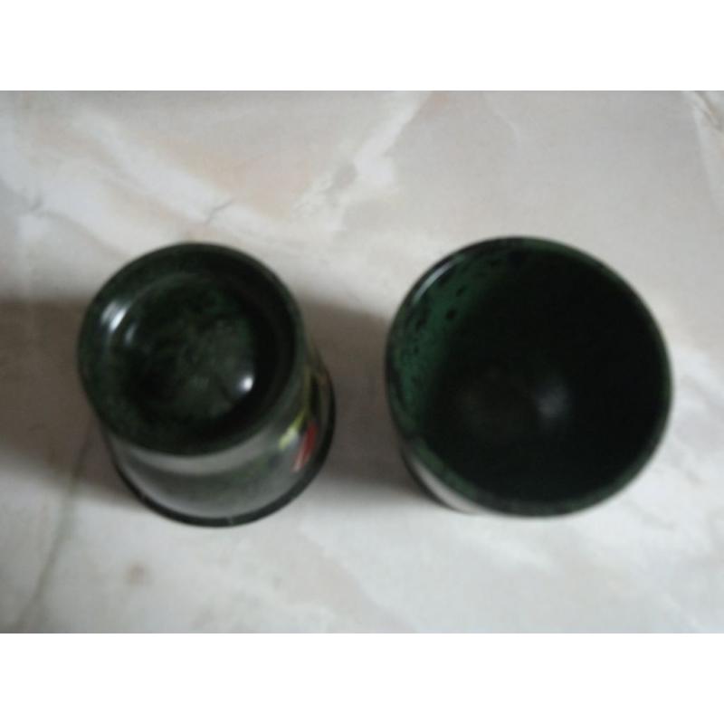 Bakelite Green Hand Painted Egg Cups