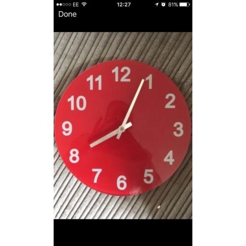 Red glass clock