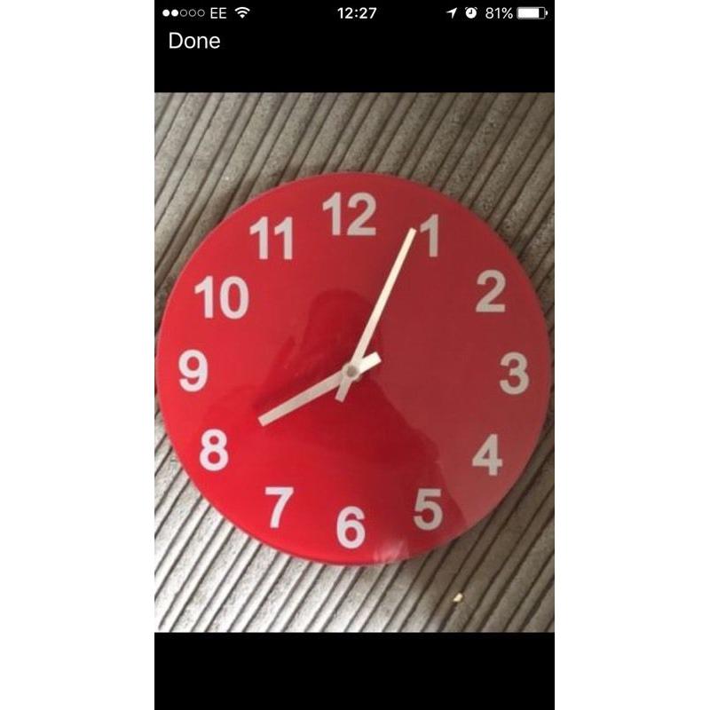 Red glass clock