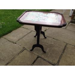 Vintage firescreen/table with tapestry