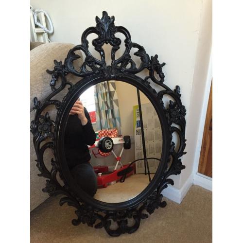 Black IKEA 'UNG DRILL' Mirror