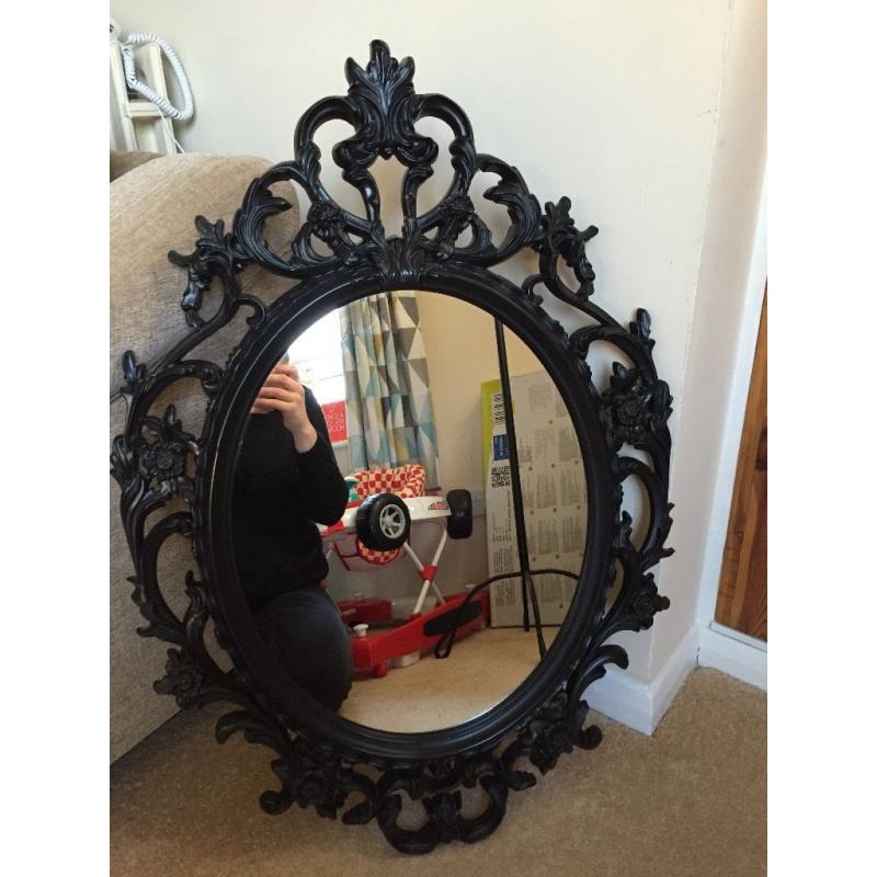 Black IKEA 'UNG DRILL' Mirror