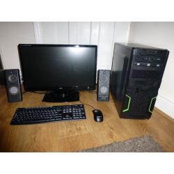 PC - AMD FX-6200 6-core 4.1GHz Turbo, 16GB DDR3 RAM, 120GB SSD + 2TB HDD, Radeon 7450, Win10, 24" HD