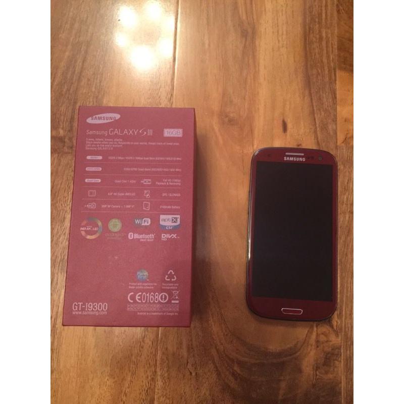Samsung galaxy s3 , 16 GB. Garnet red