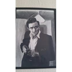 Hand drawn charcoal portraits, Jonny Cash and Jimi Hendrix