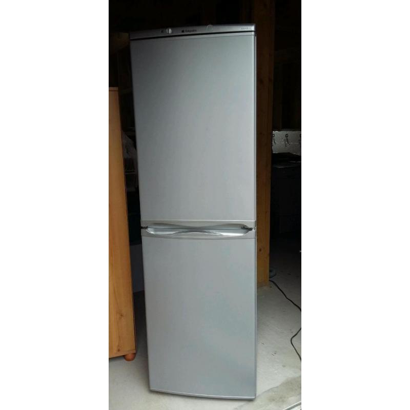 Hotpoint Aquarius Silver upright Fridge freezer VGC
