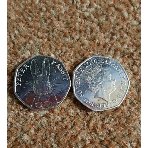 Peter rabbit 50p coin