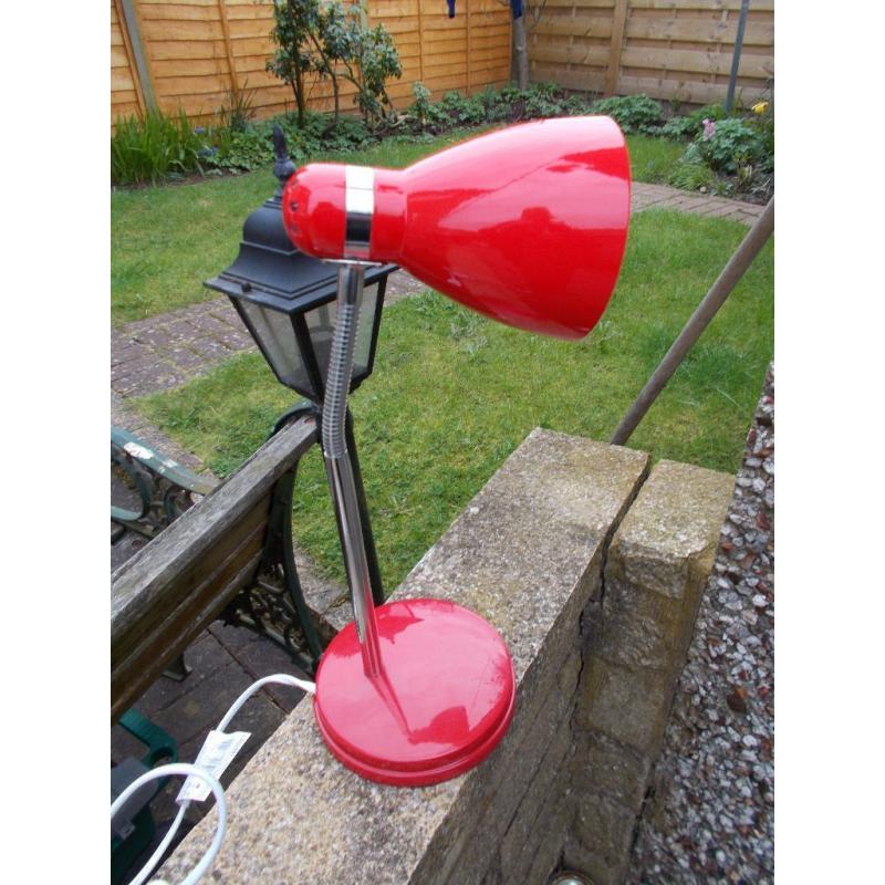 RED ADJUSTABLE DESK LAMP FOR SALE