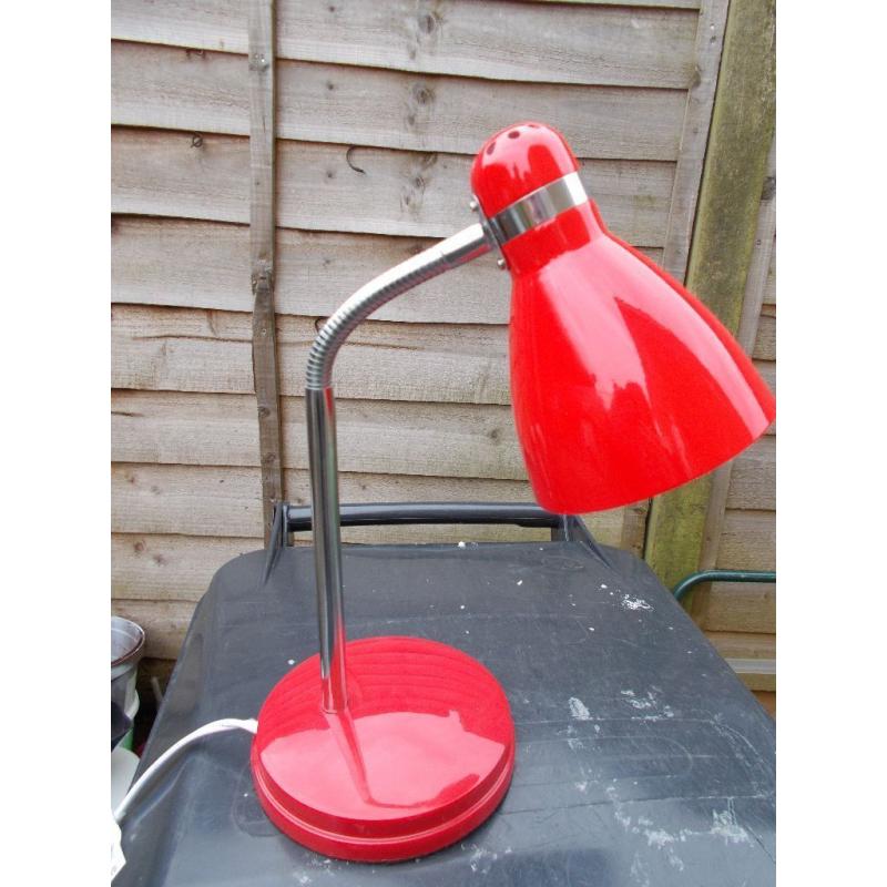 RED ADJUSTABLE DESK LAMP FOR SALE