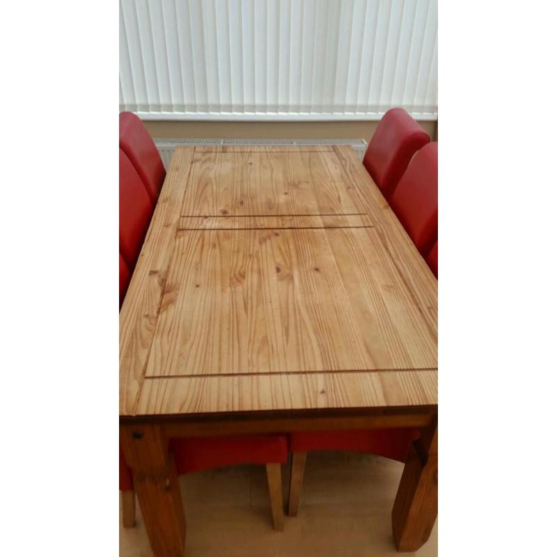 6 seater table and chairs