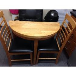 Table & 2 chairs suitable for small house or flat