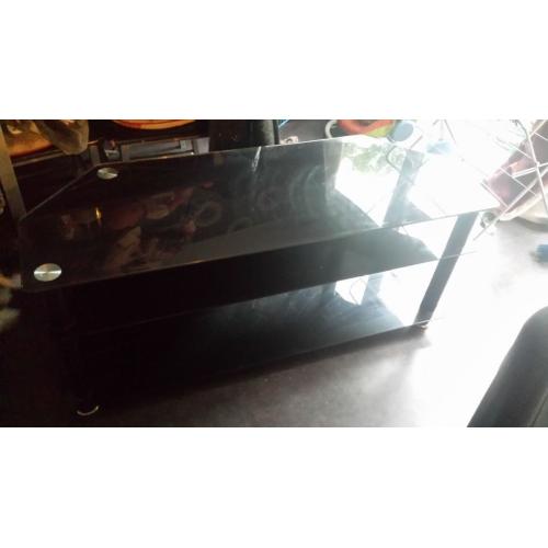 black glass tv unit