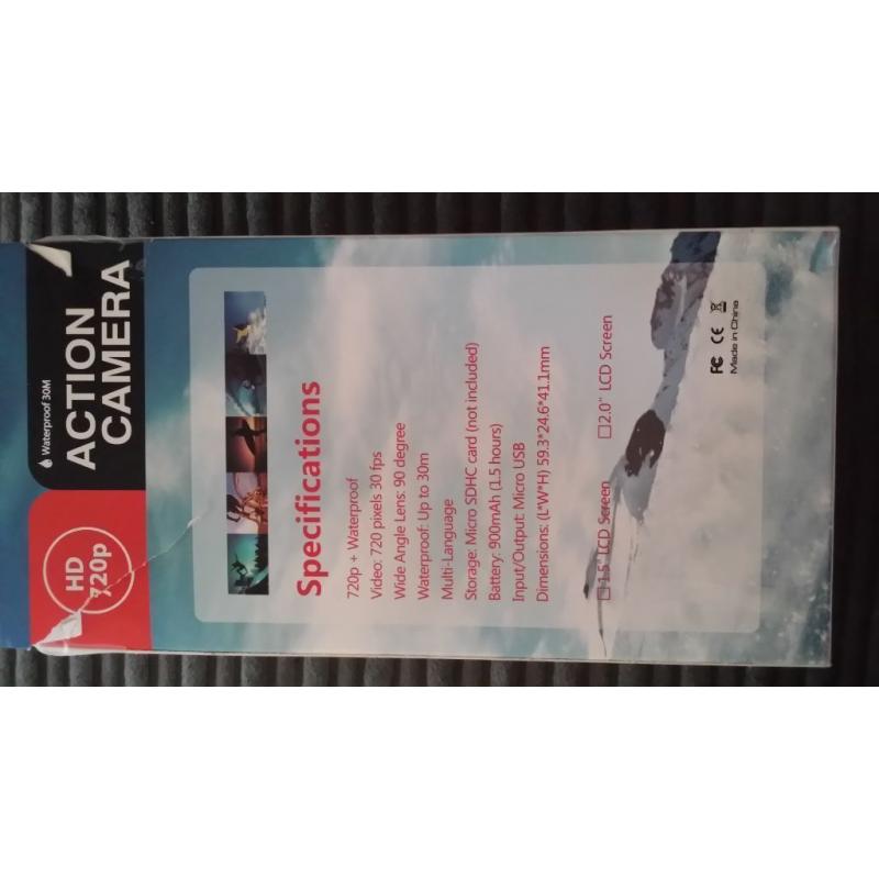 Action Sports Camera HD and WaterProof (Water Proof) Brand New In Box .