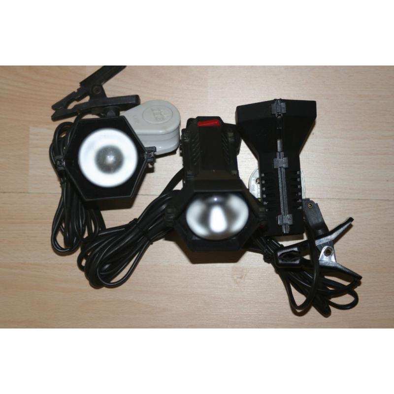 Three clamp anywhere spot lights
