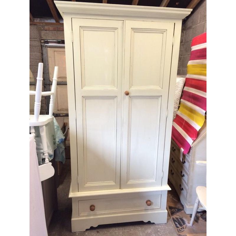 Cream Solid Pine Wardrobe /Can Deliver