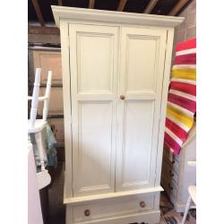Cream Solid Pine Wardrobe /Can Deliver