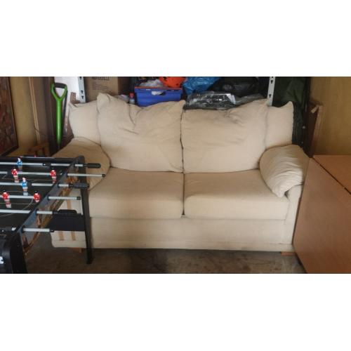 cream double fabric sofa bed