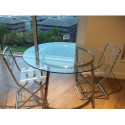IKEA Round Glass Top Dining Table