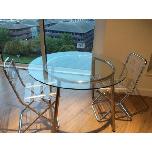 IKEA Round Glass Top Dining Table