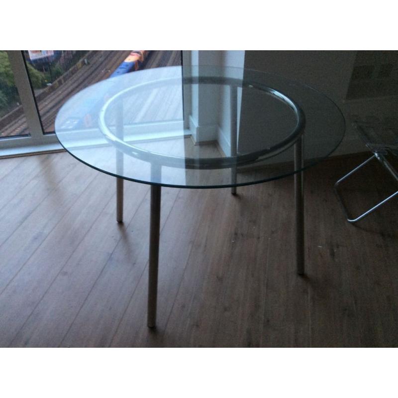 IKEA Round Glass Top Dining Table