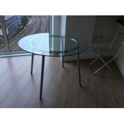 IKEA Round Glass Top Dining Table