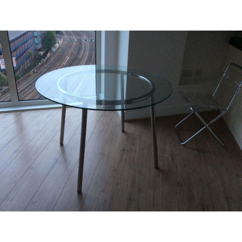 IKEA Round Glass Top Dining Table