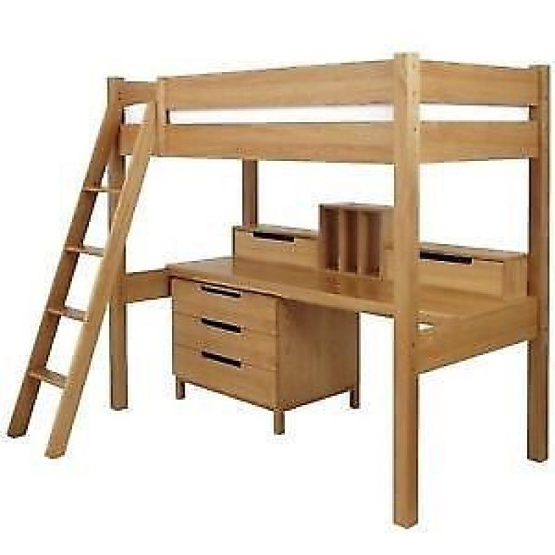 High Quality Oak 'Aspace' High Sleeper inc Captain's Chair Immaculate Condition