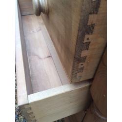 Solid chunky pine chest of drawers. Dovetail joints. Tongue and groove