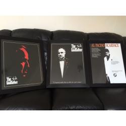 Glass Picture Frames 3x Godfather and Scarface, movie, film Framed pictures
