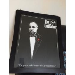 Glass Picture Frames 3x Godfather and Scarface, movie, film Framed pictures